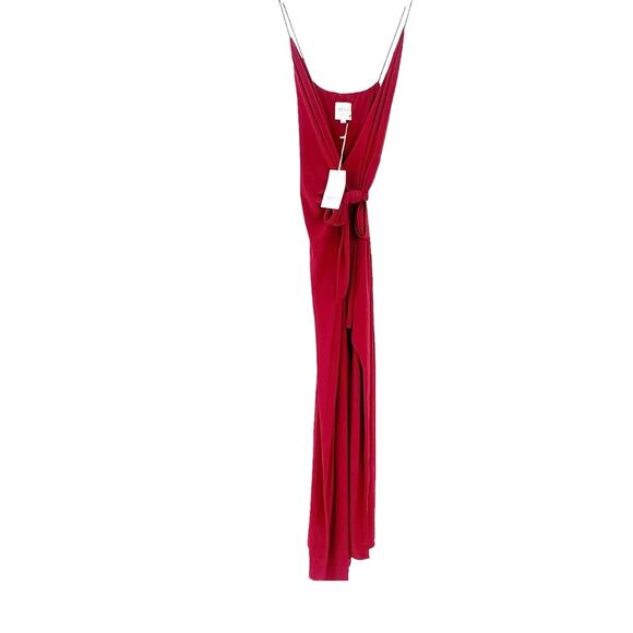 Misa Los Angeles Domino Front Twist Draped Maxi Dress V Neck Red Size Small NWT - Picture 5 of 13